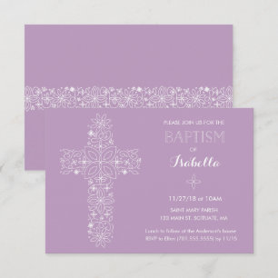 Baptême, Invitation Christening - Baby Girl