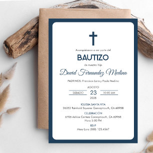 Baptême Invitation Simple et Minimaliste Baptême