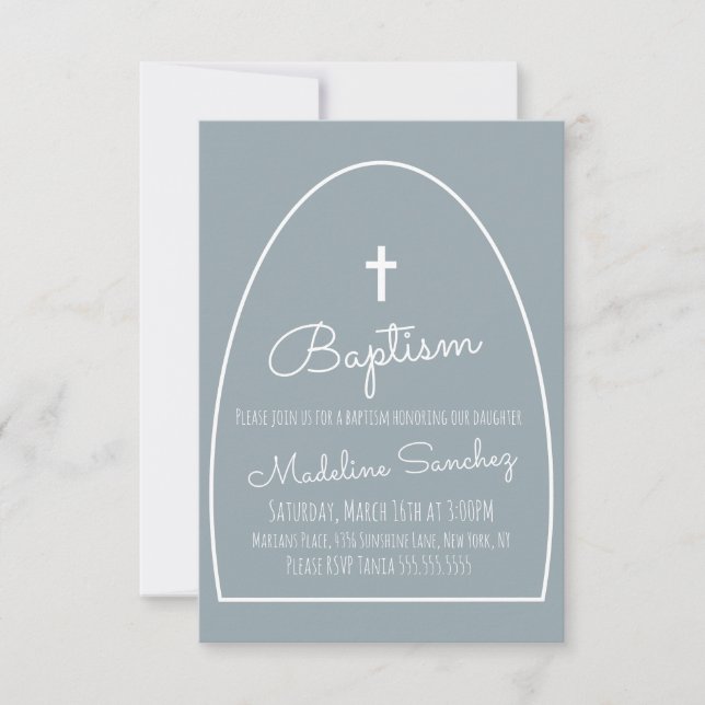 Baptême moderne Arc Baby Dedication Invitation (Devant)