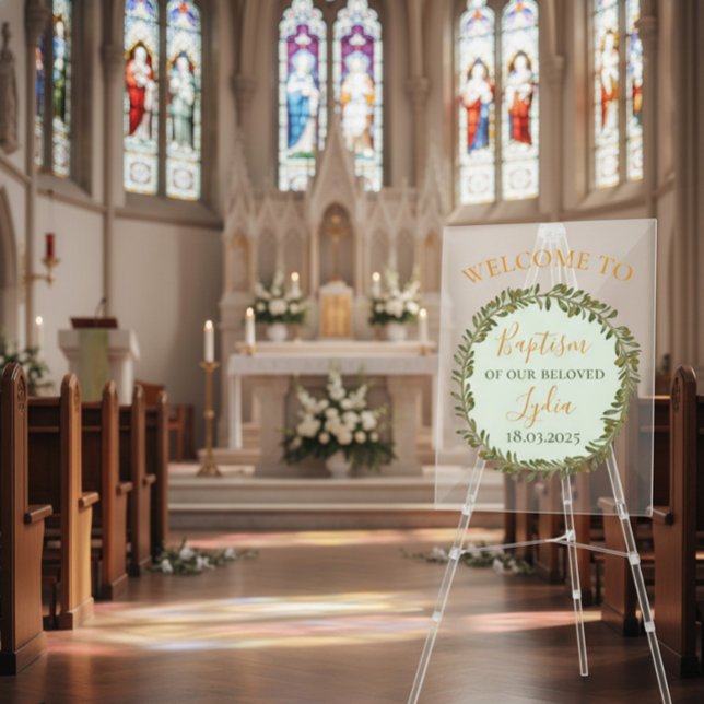 Baptême personnalisé Affiche de bienvenue acryliqu (Créateur téléchargé)