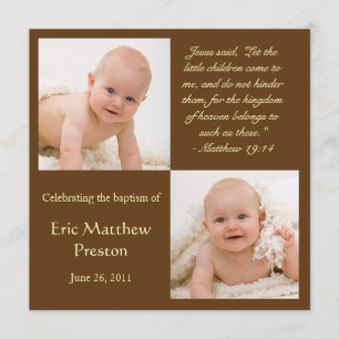 Baptême Photo Invitation avec Bible Verse