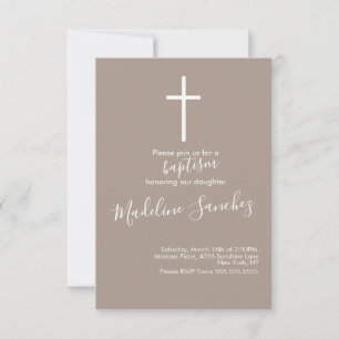 Baptême simple Cross Baby Dedication Invitation