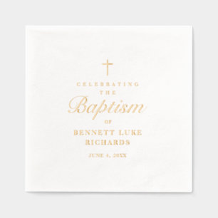 Baptême simple et élégante de croix d'or