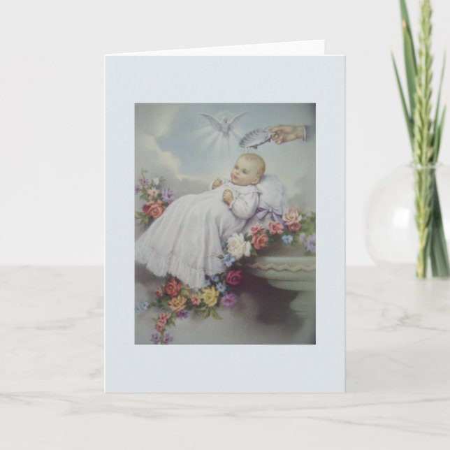 Baptême vintage / Carte de voeux pour le baptême (Devant)