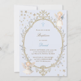 Baptism baby boy Invitation Einladung
