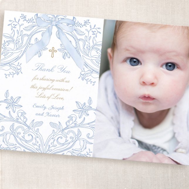 Baptism baby boy thank you card einladung (Von Creator hochgeladen)