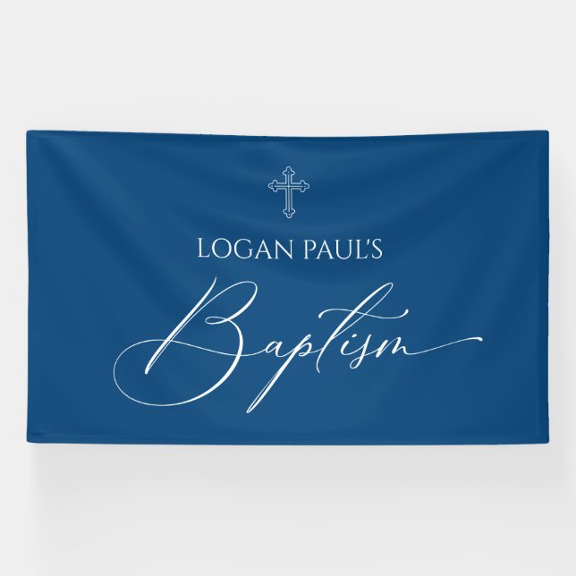 Baptism Blue banner backdrop  (Horizontal)