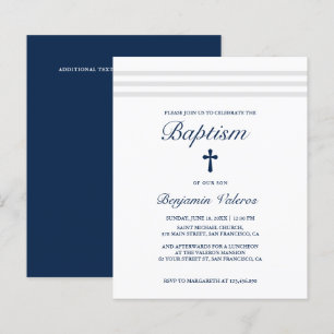 BAPTISM Elegant gestreifte graue Marine Cross Budg