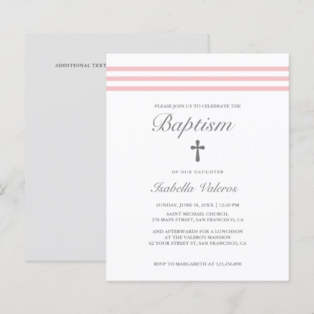 BAPTISM Elegantes gestreiftes pastellrosa graues K (Vorne/Hinten)