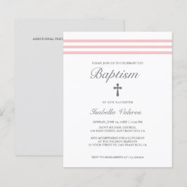 BAPTISM Elegantes gestreiftes pastellrosa graues K