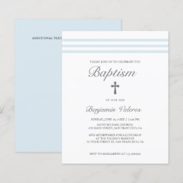 BAPTISM Elegantes gestricktes pastellblaues Kreuz