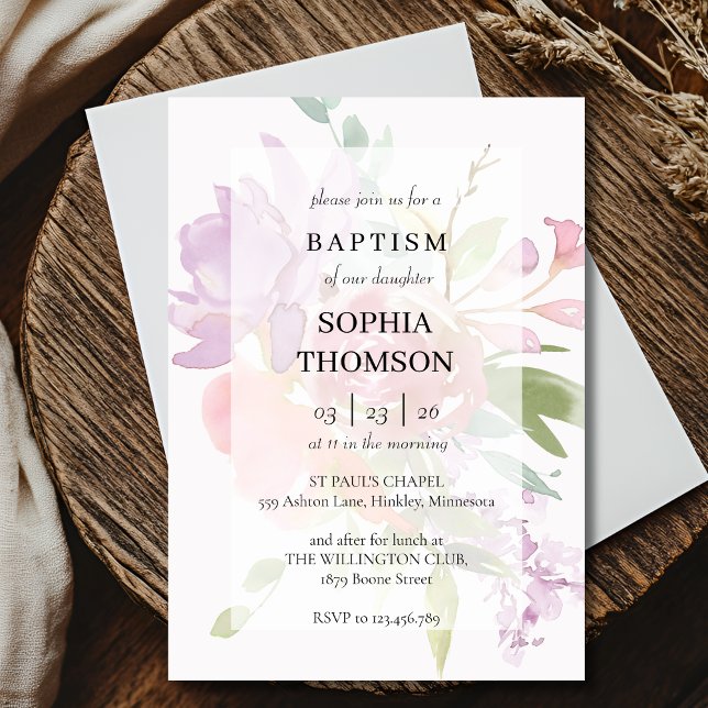 Baptism floral invitation (Créateur téléchargé)