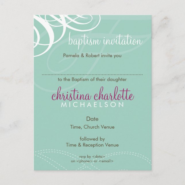 BAPTISM INVITATION :: vogue design 2 (Devant)