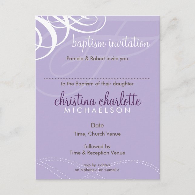 BAPTISM INVITATION :: vogue design 3 (Devant)