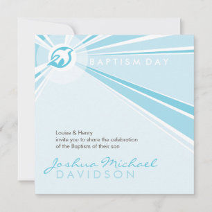 BAPTISM INVITATIONS :: colombe moderne 9SQ