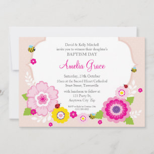 BAPTISM INVITATIONS :: thème jardin 3