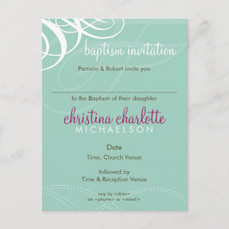 BAPTISM INVITE: Designervogue 2 Einladungspostkarte