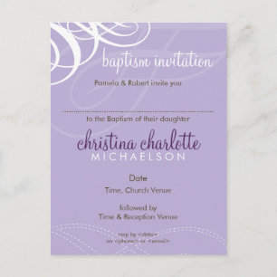 BAPTISM INVITE: Designervogue 3 Einladungspostkarte