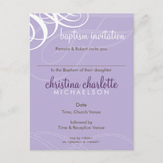 BAPTISM INVITE: Designervogue 3 Einladungspostkarte