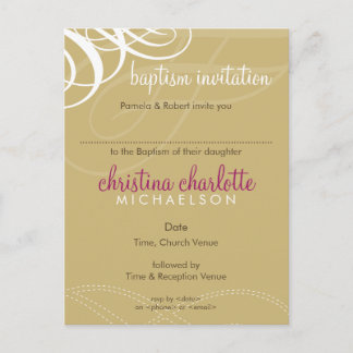 BAPTISM INVITE: Designervogue 5 Einladungspostkarte