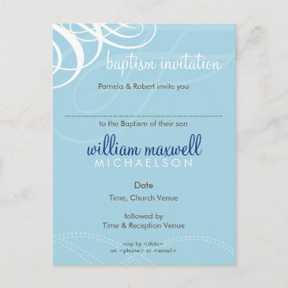 BAPTISM INVITE: Designervogue 6 Einladungspostkarte
