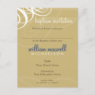 BAPTISM INVITE: Designervogue 7 Einladungspostkarte