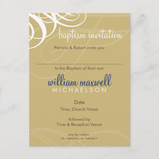 BAPTISM INVITE: Designervogue 7 Einladungspostkarte