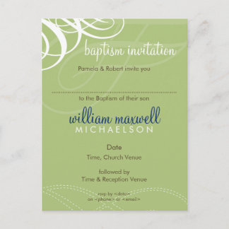 BAPTISM INVITE: Designervogue 8 Einladungspostkarte