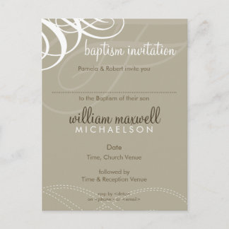 BAPTISM INVITE: Designervogue 9 Einladungspostkarte
