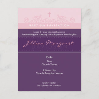 BAPTISM INVITE: elegant 2 Einladungspostkarte