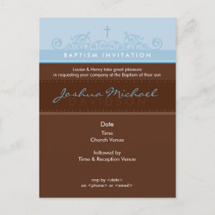 BAPTISM INVITE: elegant 3 Einladungspostkarte