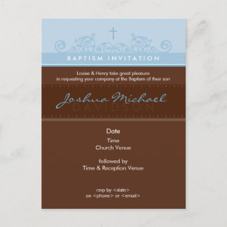 BAPTISM INVITE: elegant 3 Einladungspostkarte