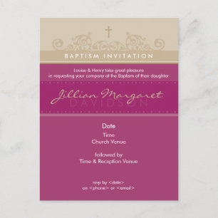 BAPTISM INVITE: elegant 4 Einladungspostkarte