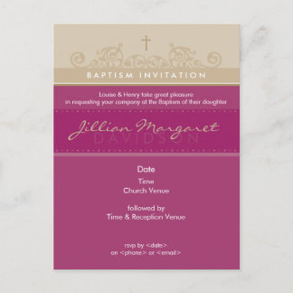 BAPTISM INVITE: elegant 4 Einladungspostkarte