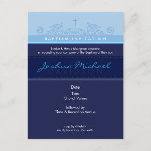 BAPTISM INVITE: elegant 6 Einladungspostkarte
