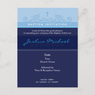 BAPTISM INVITE: elegant 6 Einladungspostkarte