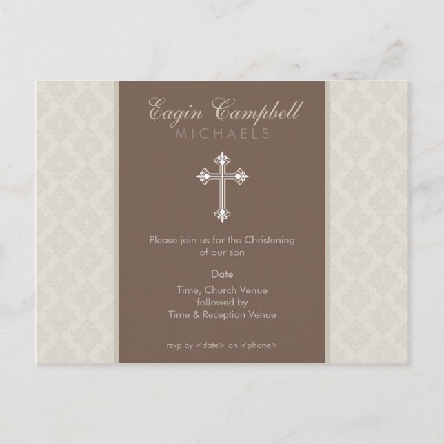 BAPTISM INVITE: oh so schön 1 Einladungspostkarte (Vorderseite)