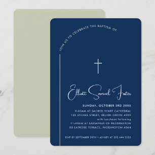 BAPTISM moderne, kreuzeditierbare, gebogene Seebüh Einladung