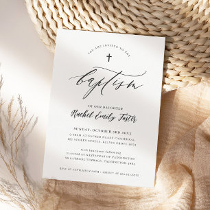 BAPTISM moderne minimalistische Kalligraphie elega Einladung