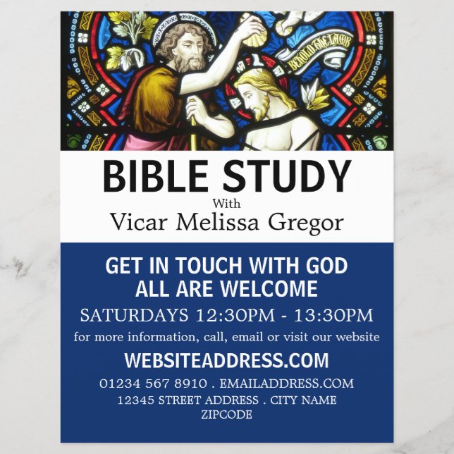 Baptism of Jesus, Christian Bible Class Advert Flyer (Vorne)