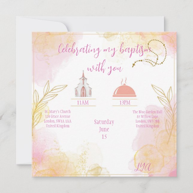 Baptism or Communion invitation  (Devant)