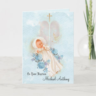 Baptismal Baby-Taufkreuz-Taube Karte