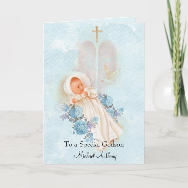 Baptismal Baby-Taufpatensohn Karte (Vorderseite)