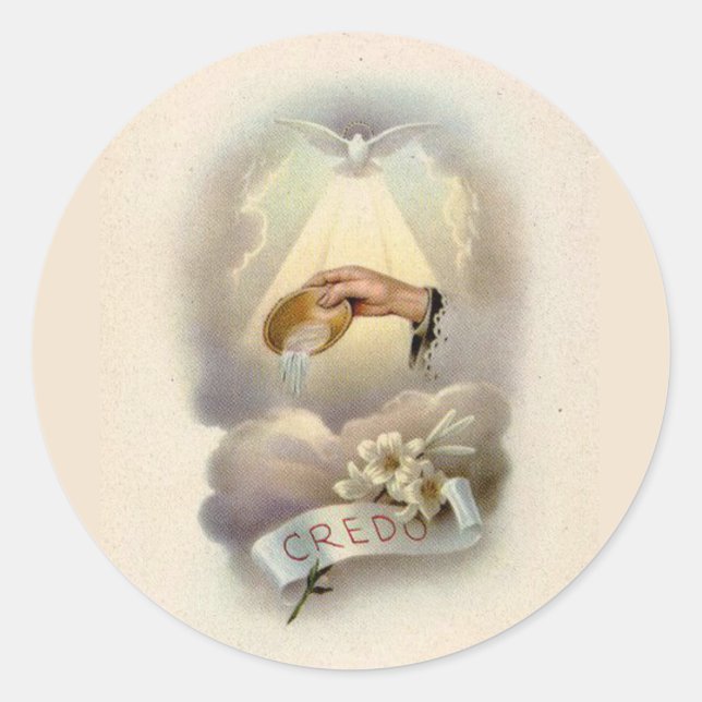 Baptismal Blessing with Holy Spirit Runder Aufkleber (Vorderseite)