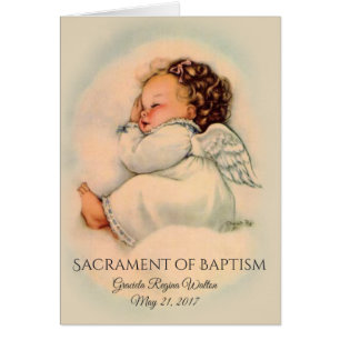 Baptismal Vintage Baby-Mädchen-Engels-Einladung