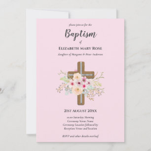 BAPTISME moderne Christening Bautizo INVITATION FL