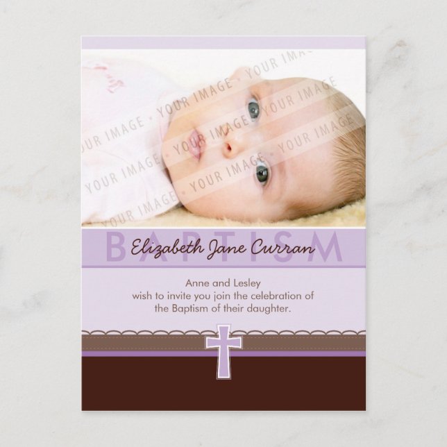 BAPTISMITTELEINLADUNG: rein 1 Einladungspostkarte (Vorderseite)