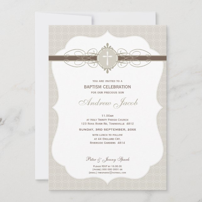 BAPTISMITTELINVITE: makellos 7P Einladung (Vorderseite)