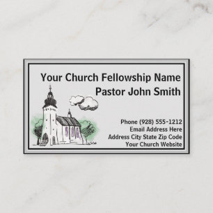Baptist Watercolor Church Cartes de visite