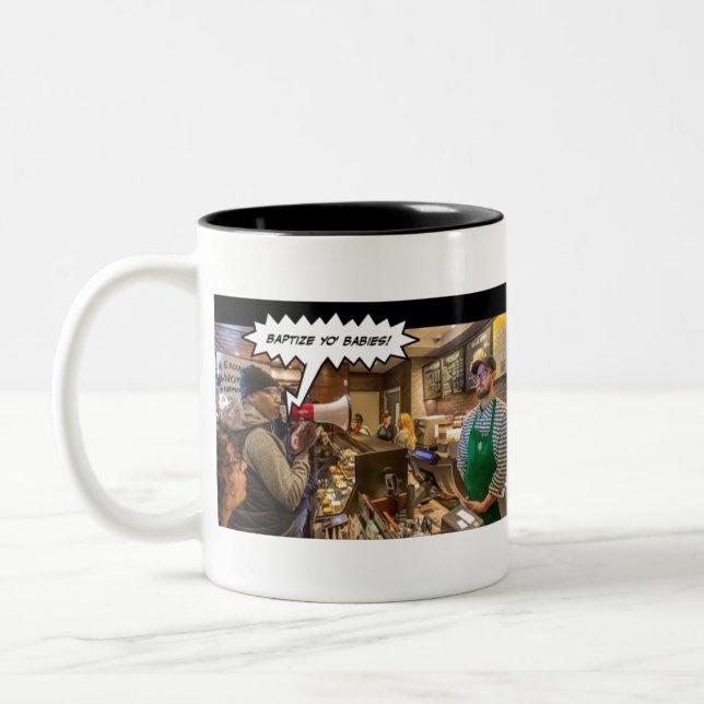 Baptize Yo Babies Zweifarbige Tasse (Links)